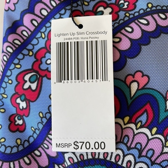 NWT Vera Bradley Lighten Up Slim Crossbody Kona Paisley Bag - Picture 2 of 9